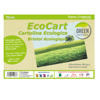 Cartulina Ecológica ECOCART El aspecto novedoso de Ecocart es un material que está fabricado con un 50% de fibra fresca procedente de hierba secada al sol